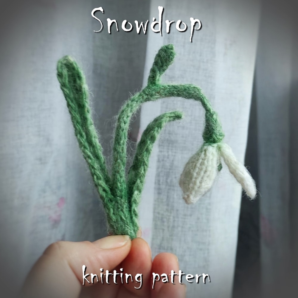 Snowdrop knitting pattern, flower pattern, knitting patterns knit pattern, design patterns, easy knitting projects, PDF 1.jpg