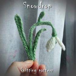 Snowdrop knitting pattern, flower pattern, knitting patterns knit pattern, design patterns, easy knitting projects,  PDF