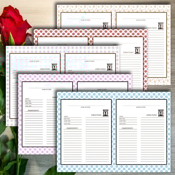 Digital kitchen recipe card template | Inspire Uplift