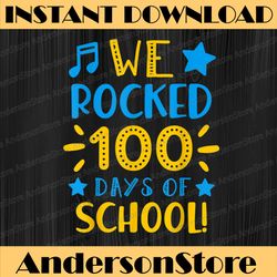 Music Teacher - Happy 100th Day of School We Rocked 100 Days PNG