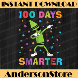 100 days smarter 100th day of school dabbing crayon png
