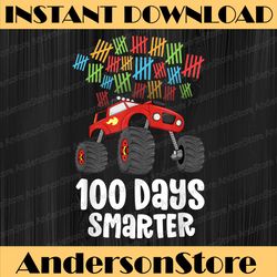 boys 100th day of school png monster truck 100 smarter png