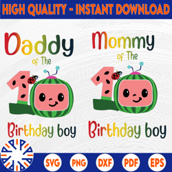 cocomelon dad and mom of birthday boy png, cocomelon bundle png, cocomelon birthday, watermelon birthday