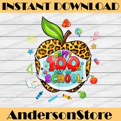 100th day of school virtual apple leopard mask teachers png