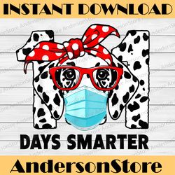 101 Days Smarter Dalmatian Dog Face Mask 100th Day Of School PNG