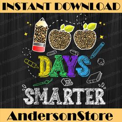 100 days smarter teacher student 100th day of school leopard png