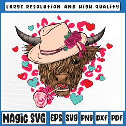 heifer valentine png, highland cow valentine png ,valentine day western country png, valentine day, digital download