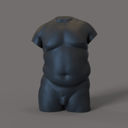 Fat man torso for 3Dprinting.Fat man figurine stl.