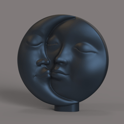 Sun and moon for 3d printing.Sun and moon figurine.