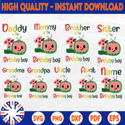 bundle 17 files cocomelon of birthday boy png, coco melon png, cocomelon bundle png, cocomelon birthday png
