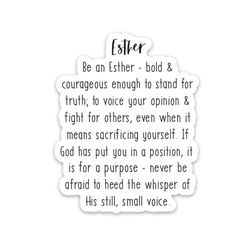 christian stickers | faith inspired bible verse quotes | esther decal