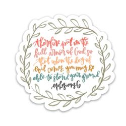 bible verse sticker | christian decals | faith stickers | armor of god