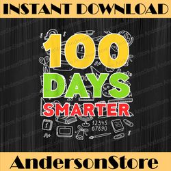 100 days smarter 100th day of school dabbing space kids png