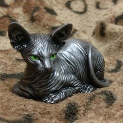 Sphynx cat sculpture cat miniature figurine mask sphinx.Animal decor.Cat sphynx figurine.Mascot cat.