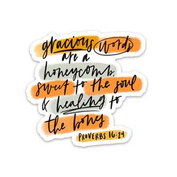 proverbs 16:24 sticker | kind words are like honey | bible verse decal