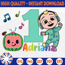 cocomelon personalized name and ages birthday png jpg, cocomelon brithday png, cocomelon,cocomelon family birthday png