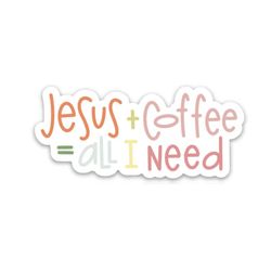 faith christian stickers | coffee & jesus decal | bible verse quotes, god, scripture gifts