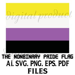 the nonbinary pride flag vector svg.ai.eps.pdf.png digital download files