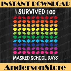 i survived 100 masked school days 100th day of school girls png