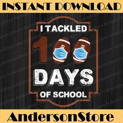 i tackled 100 day of school football mask 100th day school png