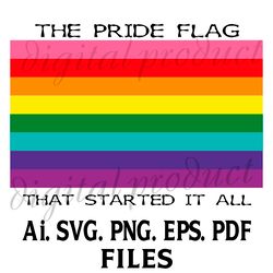 gilbert baker pride flag svg.png.ai.eps.pdf digital download sublimation vector files