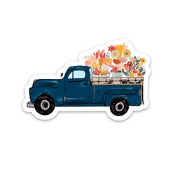 inspirational stickers | old truck with flowers sticker | waterproof vinyl decals | cute floral decals