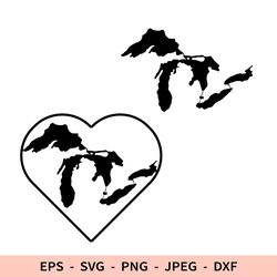 Michigan Lakes Svg File for Cricut USA Michigan Map Sublimation dxf for laser cut