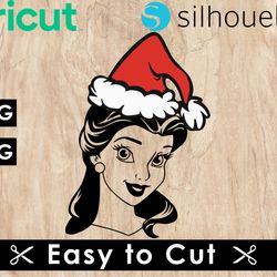 princess christmas svg files, princess svg files, vector png images, svg cut files for cricut, clipart bundle