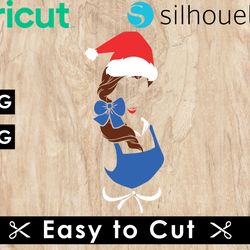 belle princess christmas svg files,belle princess svg files, vector png images, svg cut files for cricut, clipart bundle