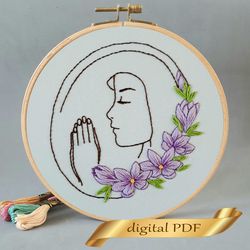 Easter prayer pattern pdf embroidery, Easy embroidery DIY