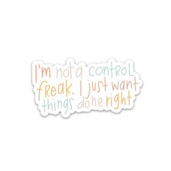 sarcastic stickers | funny joke stickers | control freak decal