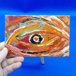 abstraction eye mini painting people abstraction small painting collection bright art wall painting original artwork