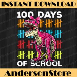 happy 100th day of school teachers girl t-rex 100 days png