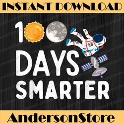 100 days smarter happy 100th day of school moon astronaut png