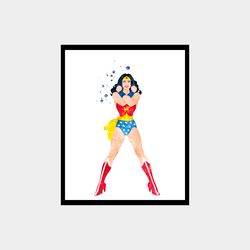 Wonder Woman DC Comics Superhero Art Print Digital Files decor nursery room watercolor