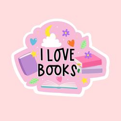 i love books sticker | kindle sticker | book lover sticker | book nerd sticker | cute book sticker