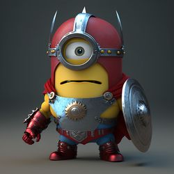 Minion in the style of iron man