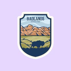 badlands national park sticker, national park badge stickers, national park
