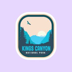 kings canyon national park sticker, national park badge stickers, national park