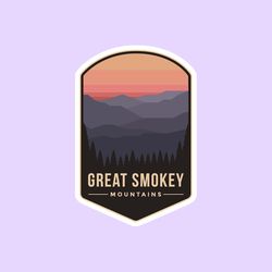 great smokey mountains national park sticker, national park badge stickers, national park prints