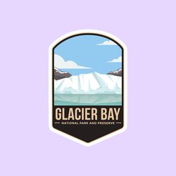 glacier bay national park sticker, national park badge stickers, national park