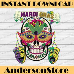 mardi gras skull, new orleans beads masks mardi gras festival, louisiana party, happy mardi gras png