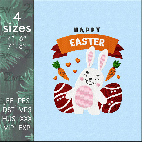 easter rabbit holiday machine embroidery design