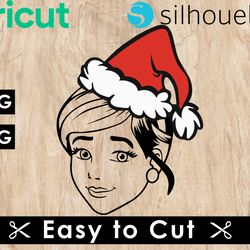 princess christmas svg files, princess svg files, vector png images, svg cut files for cricut, clipart bundle