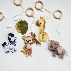 Safari baby play gym, wooden baby gym with toys, Infant activity center, African animals, baby shower gift