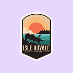 isle royale national park sticker, national park badge stickers, national park