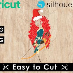 Merida Princess Christmas Svg Files, Merida Svg Files, Vector Png Images, SVG Cut Files for Cricut, Clipart Bundle