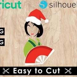 Mulan Princess Christmas Svg Files, Mulan Svg Files, Vector Png Images, SVG Cut Files for Cricut, Clipart Bundle