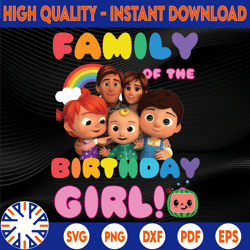 cocomelon mommy of birthday girl, cocomelon family birthday png for sublimation, cocomelon birthday png