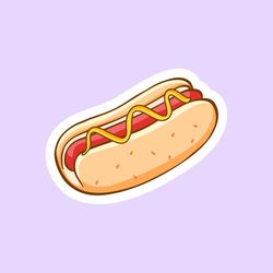 hot dog sticker, fast food sticker, funny laptop macbook stickers, aesthetic stickers